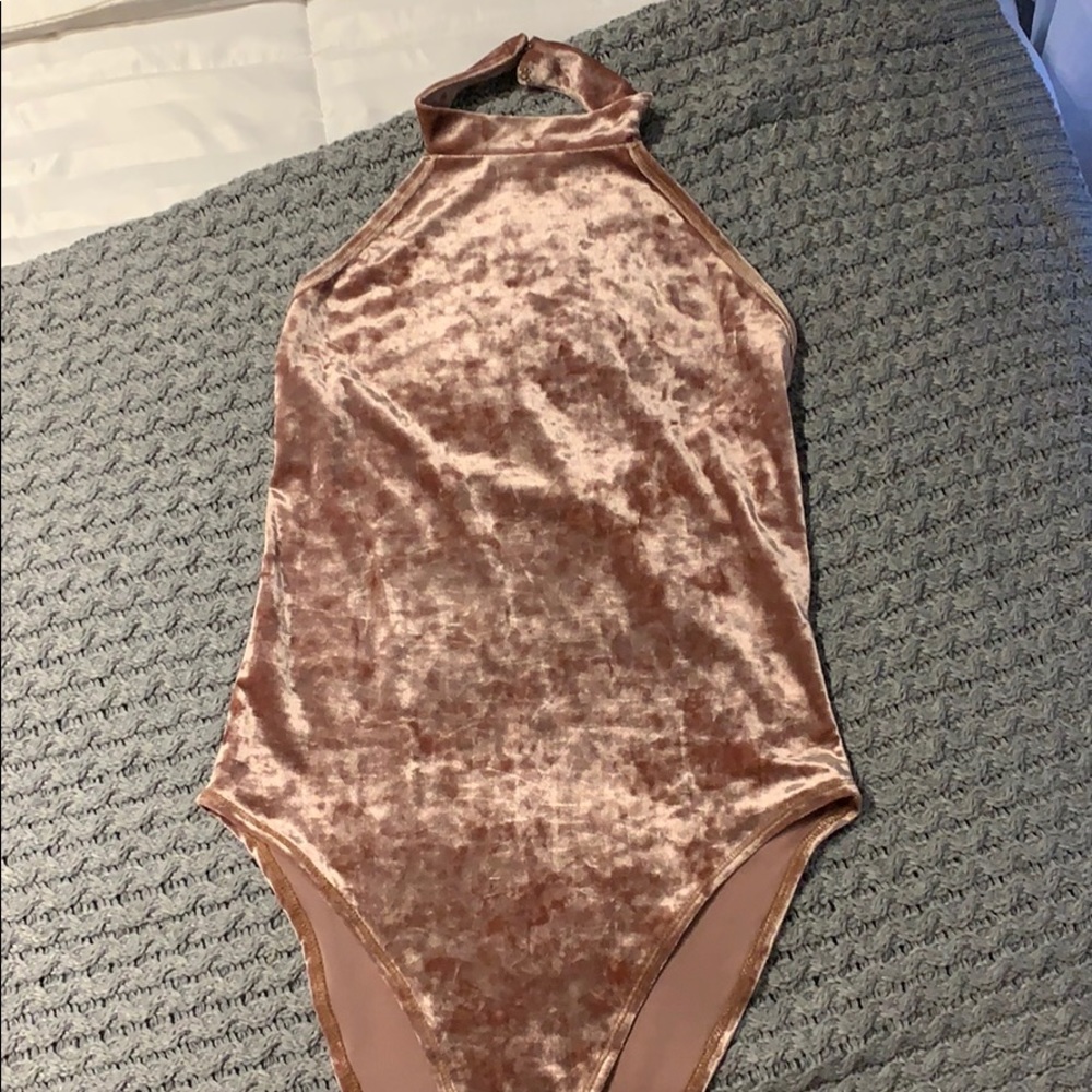 Pink Velvet Bodysuit